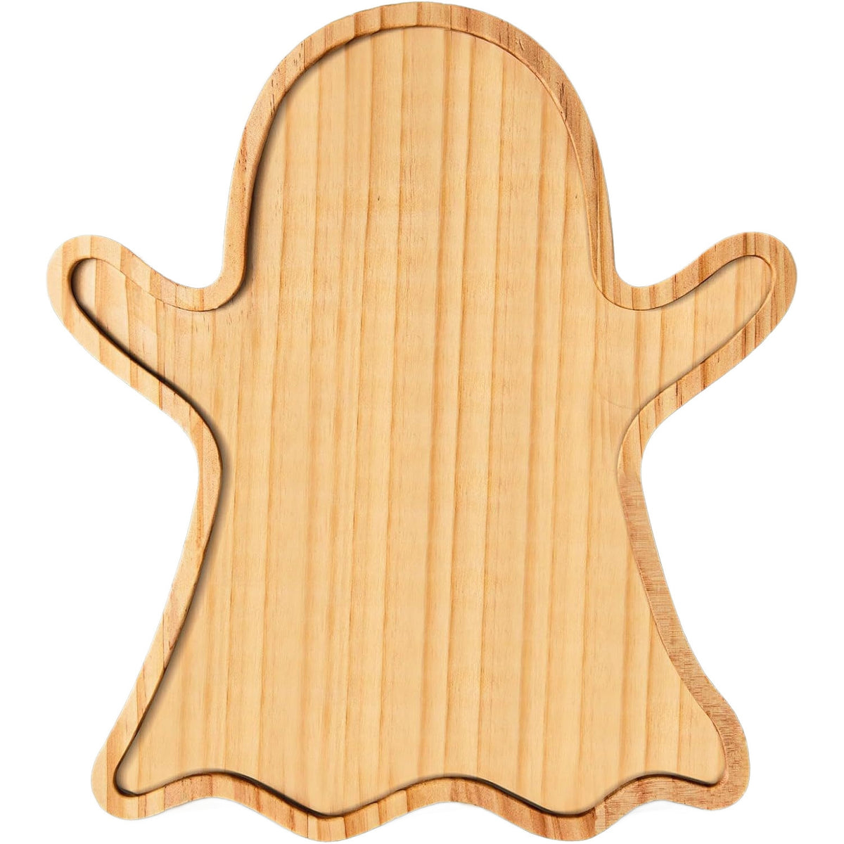 Halloween-Servierplatten aus Holz im Set mit Kürbis- und Geistform