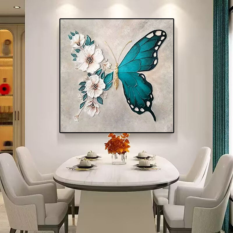 3D Schmetterling Blumen Wandkunst