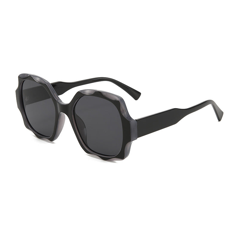 Damen Designer-Sonnenbrille mit innovativem, achteckigem Rahmen Brehn