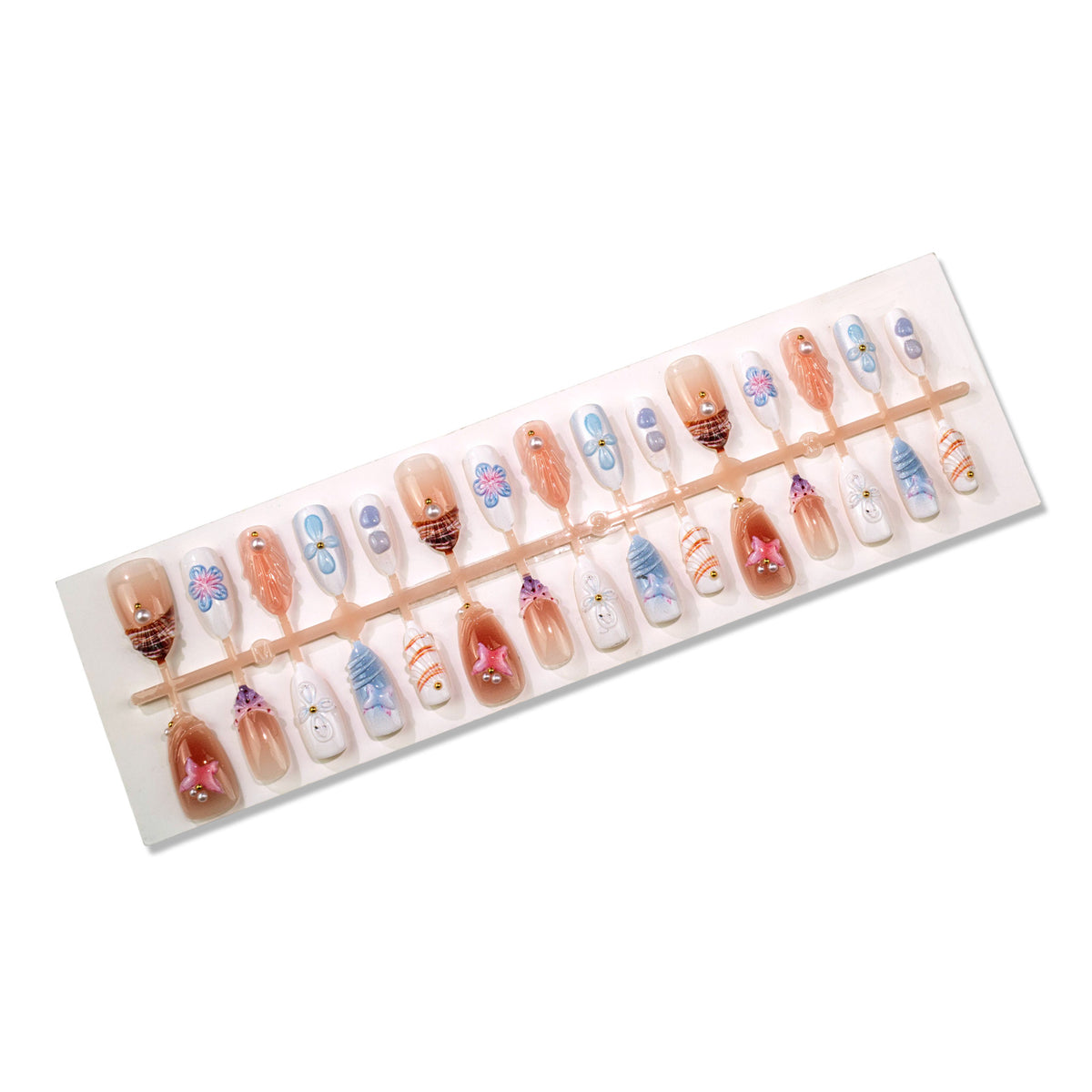 Elegante 3D Blumen Press-On Nagelset