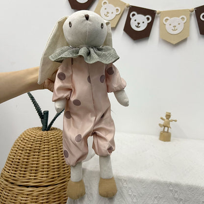 Weiche Leinenhase Puppe Paar mit abnehmbaren vintage-inspirierten Outfits