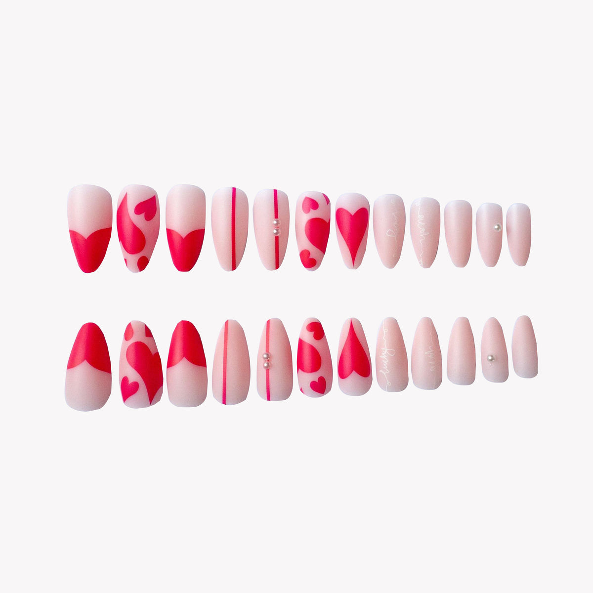 Künstlerisches Herz Akzent Nagelkunst Set