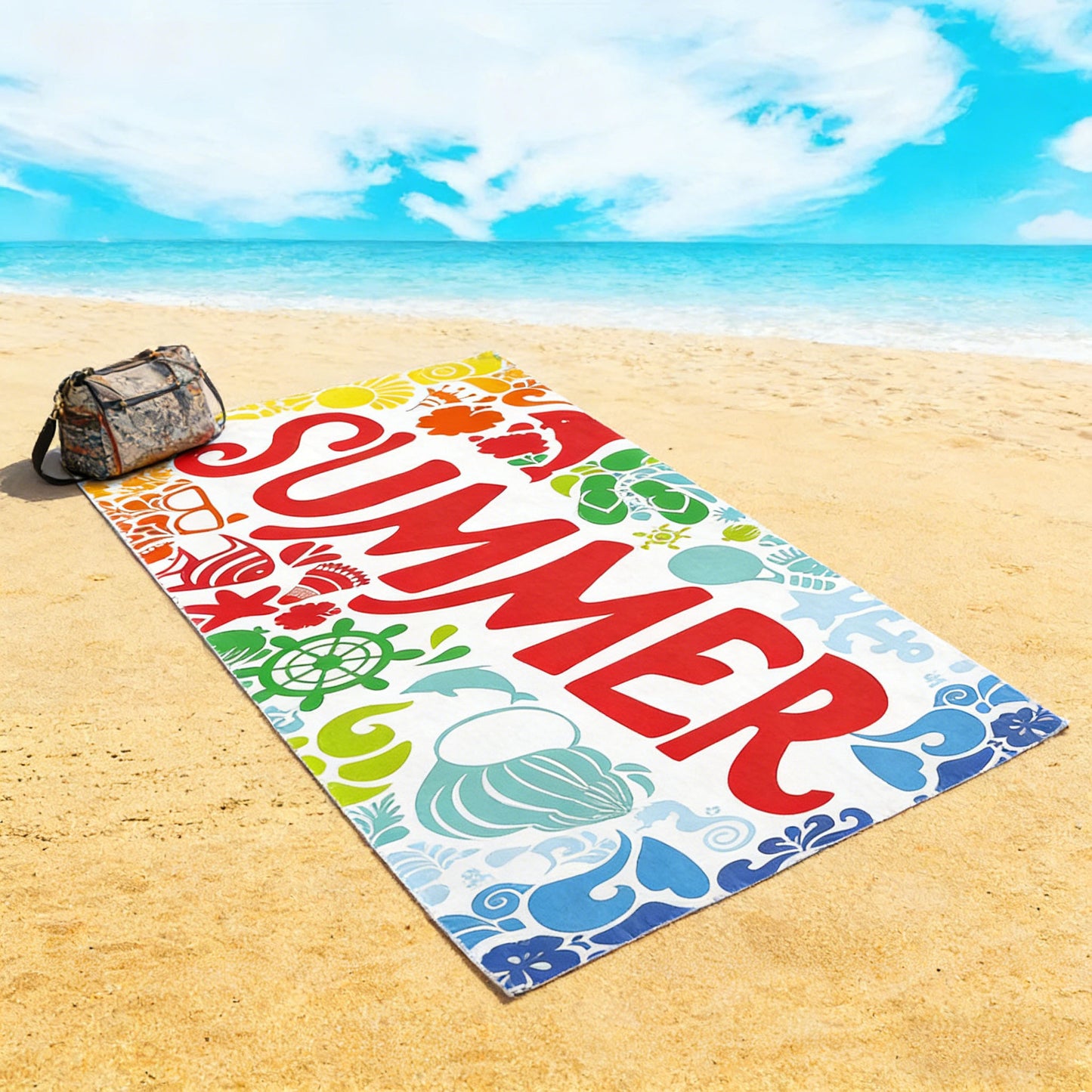 großes Strandtuch mit buntem Schmetterlingsdesign Brehn