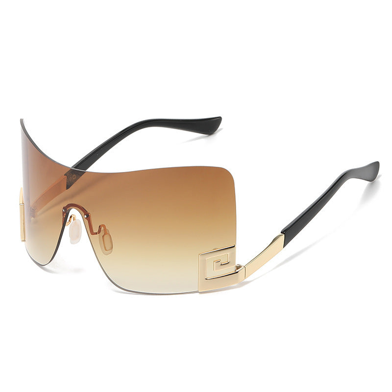 Damen Oversized Shield-Sonnenbrille mit extravagantem Design Brehn