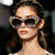 Damen extravagante Cat-Eye Sonnenbrille mit vielfältigen Schmuckdetails Brehn