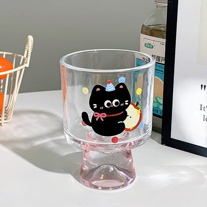 Verspieltes Trinkglas mit Katzenmotiv Brehn