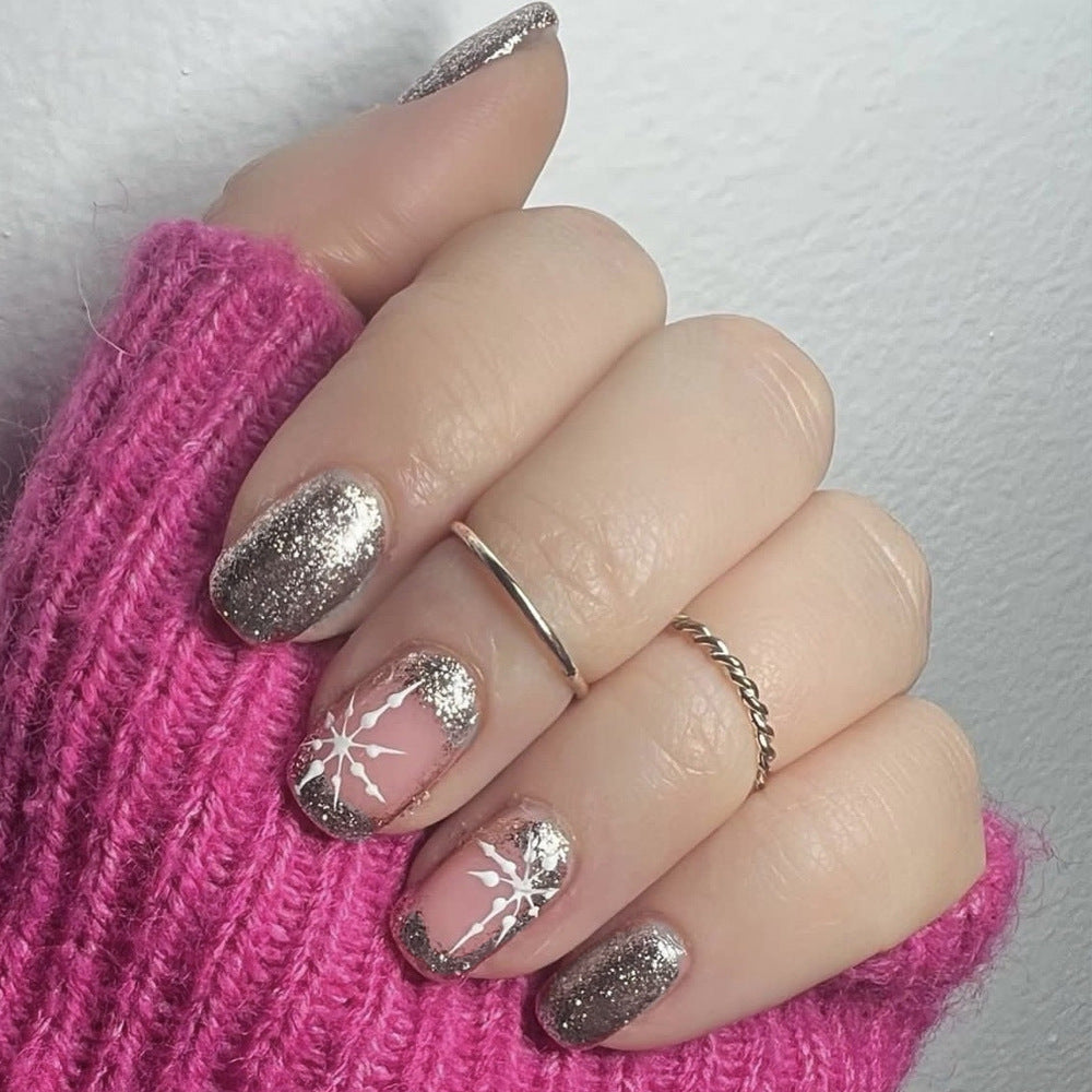 Glitzerndes Schneeflocken-Nagelkunst-Set Brehn