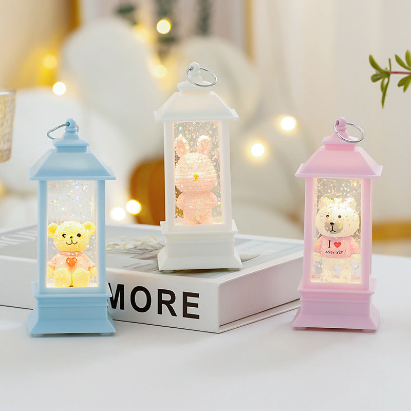 LED Dekorationslaterne mit Bärchen-Motiv