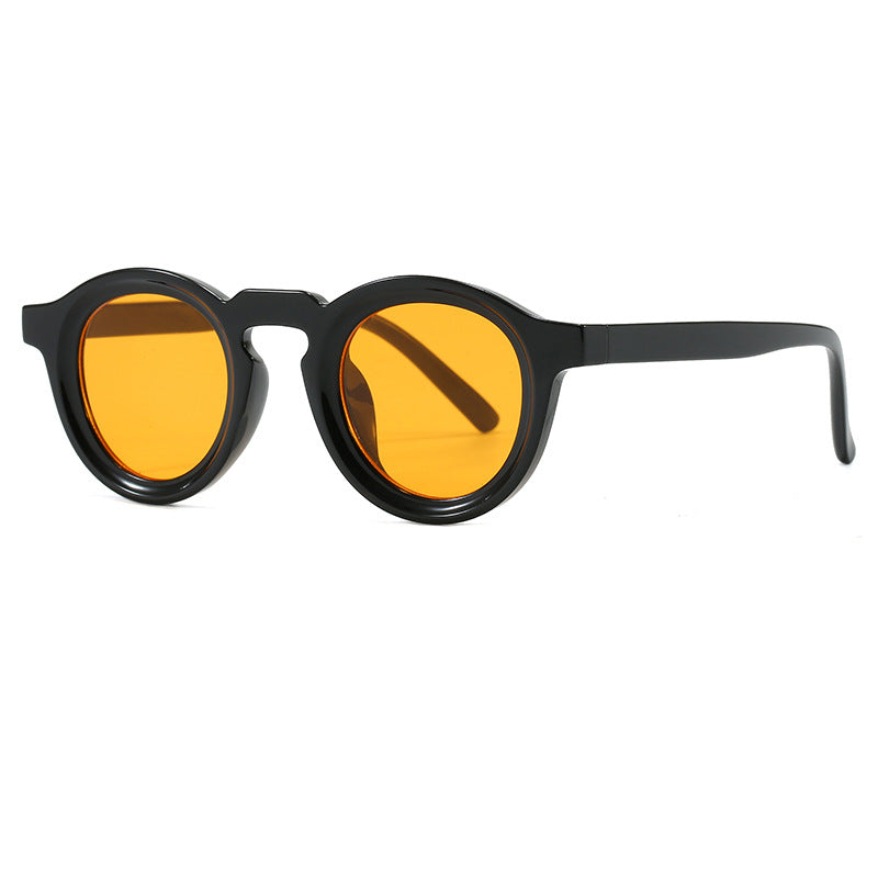 Damen modische runde Sonnenbrille mit transparentem Rahmen und UV-Schutz Brehn