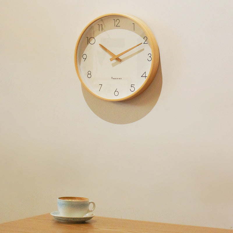 Brehn | Nordic Minimalist Holz Stille Wanduhr