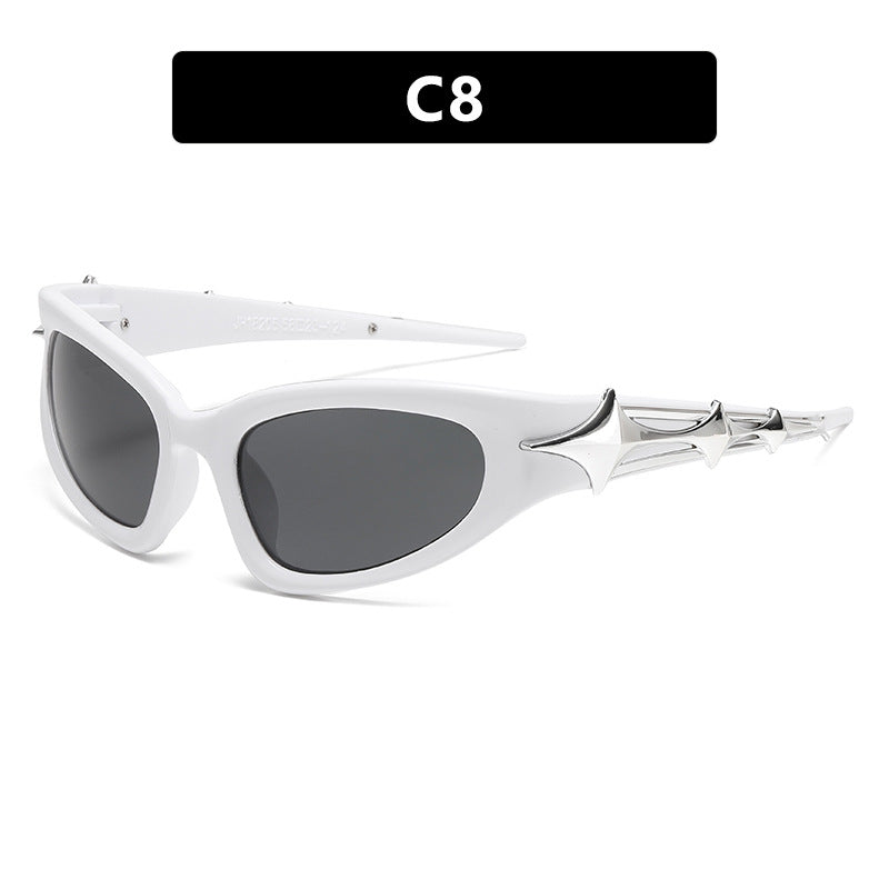 Damen futuristische Sonnenbrille mit einzigartigem Sternedesign Brehn