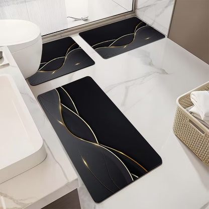 Luxuriöses Marmor-Design Badematten-Set Brehn