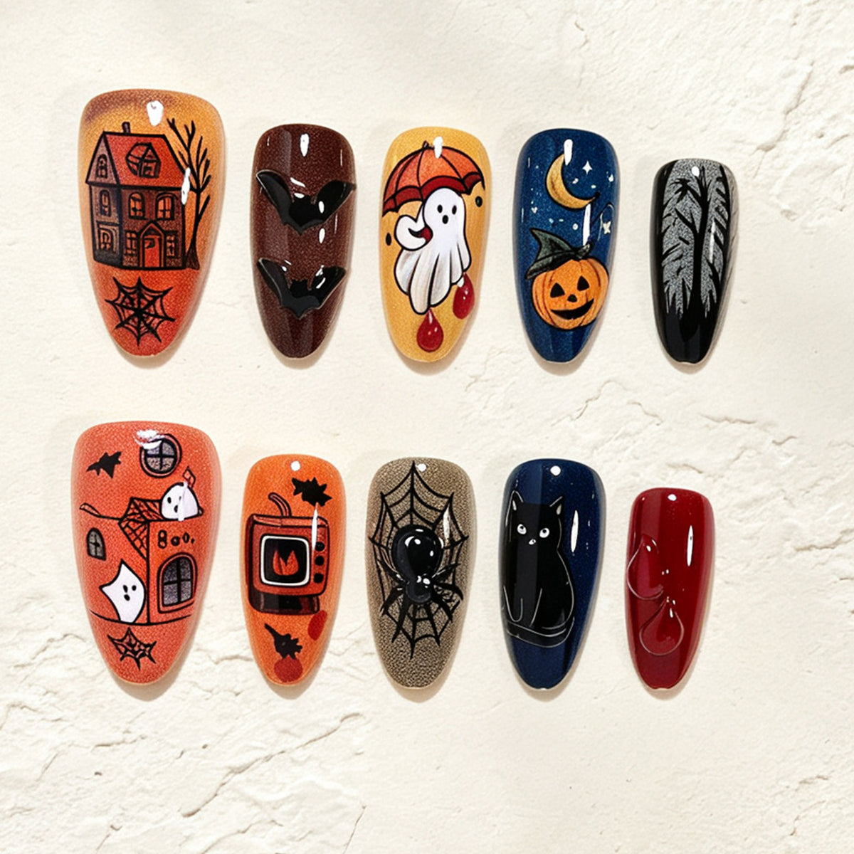 Halloween-Themen Nagelkunst Design Brehn