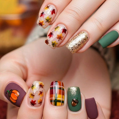 Herbst-inspiriertes saisonales Nagelkunst-Set Brehn