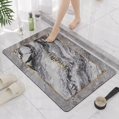 Elegante Marmor Design Badezimmermatte Brehn