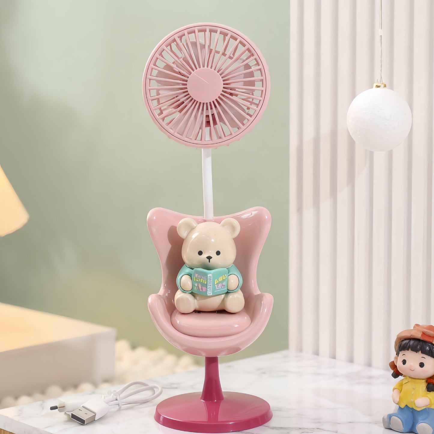 Frauen Tragbarer Mini Ventilator mit lustigem Bären Design Brehn