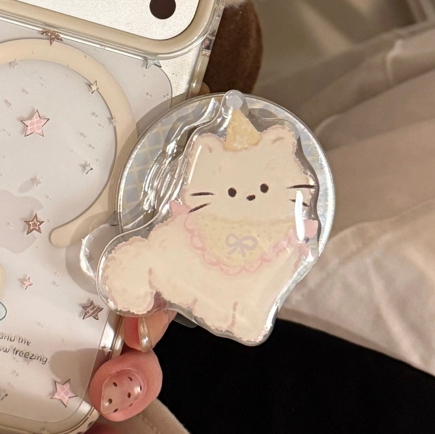 Kawaii Katzen-Motiv Handyhalter Brehn