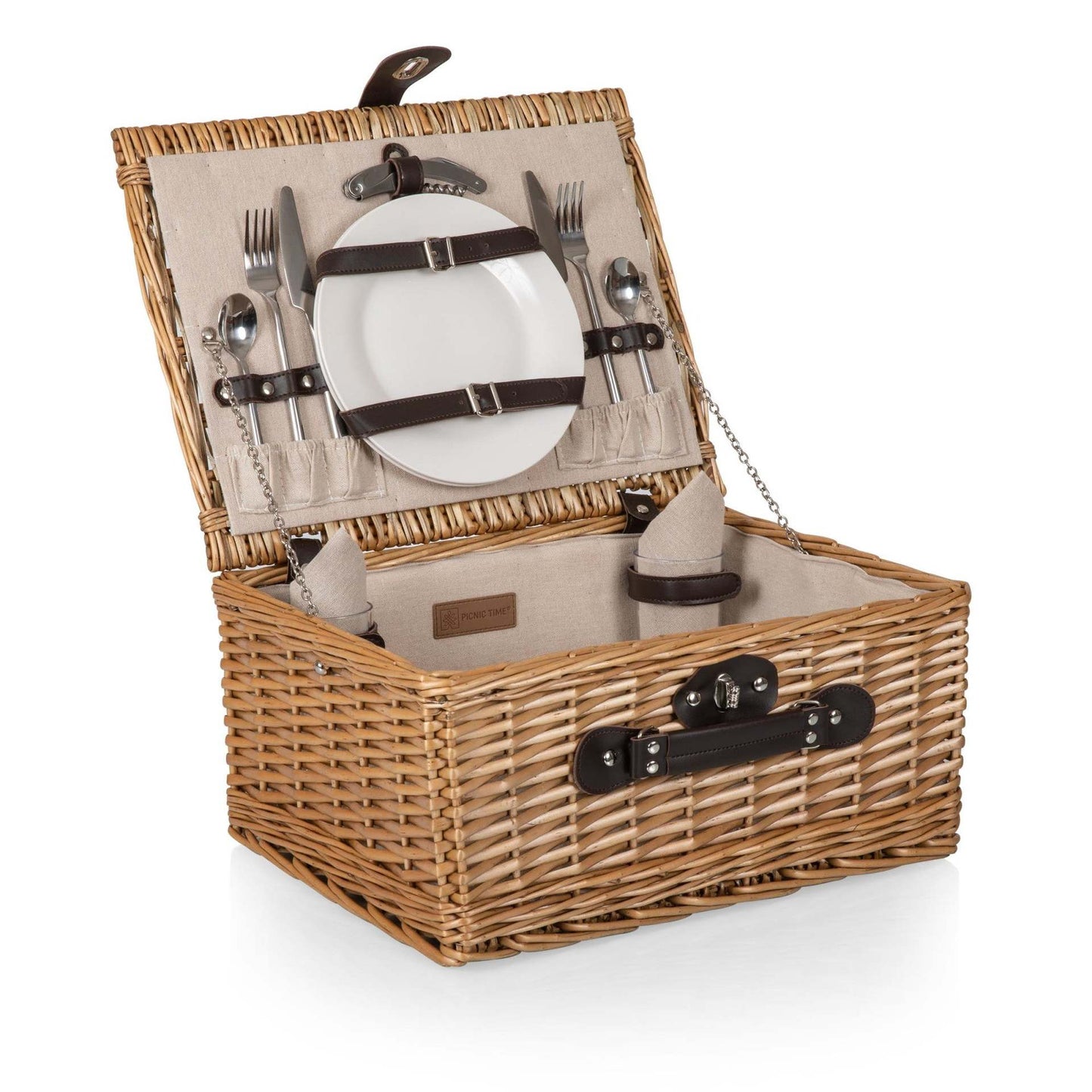 Damen Picknickkorb mit integriertem Geschirrset und stilvollen Details Brehn
