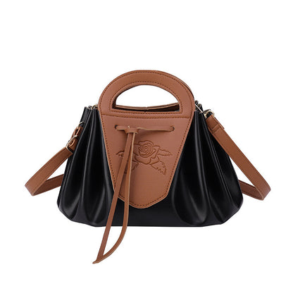 Leder Rose-beschmückte Handtasche
