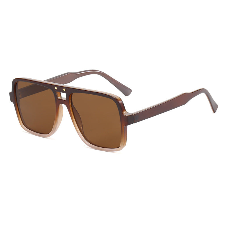 Damen quadratische oversized Sonnenbrille mit modischem transparentem Rahmen Brehn