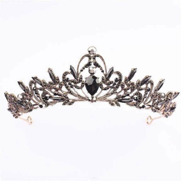 Damen Elegante Haarreif mit floralen Verzierungen und Strasssteinen Brehn