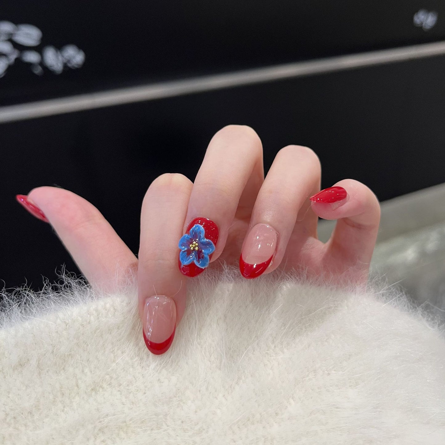 Stylisches Blumendekor Press-On Nagel Set Brehn