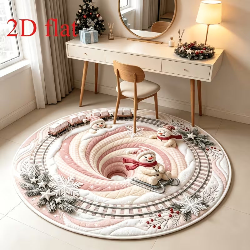 3D-Urlaubs-Themen-Rund-Teppich