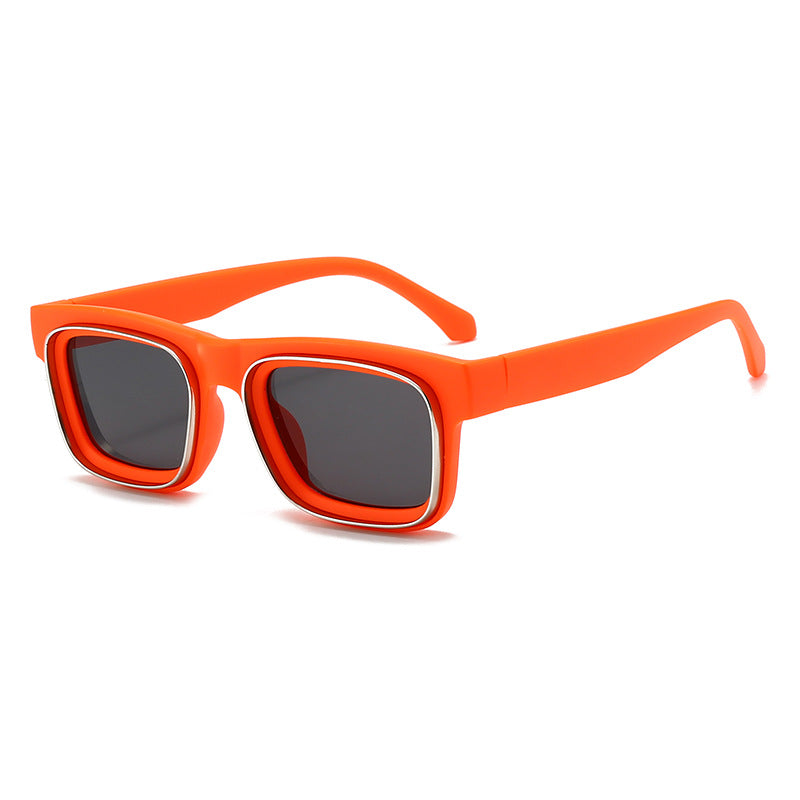 Damen modische quadratische Sonnenbrille mit kontrastierendem Rahmen Brehn
