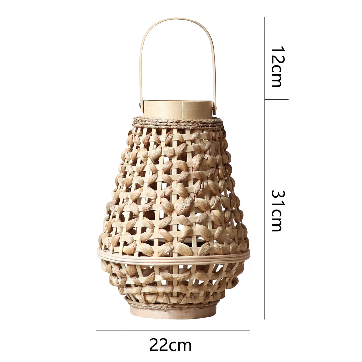 Elegante Laterne aus geflochtenem Rattan Brehn