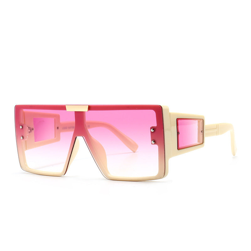 Damen modische Sonnenbrille im futuristischen Stil mit großem Rahmen Brehn