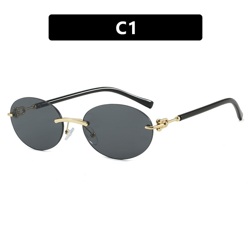 Damen ovale Sonnenbrille mit luxuriösem Metallrahmen und verspiegelten Gläsern Brehn