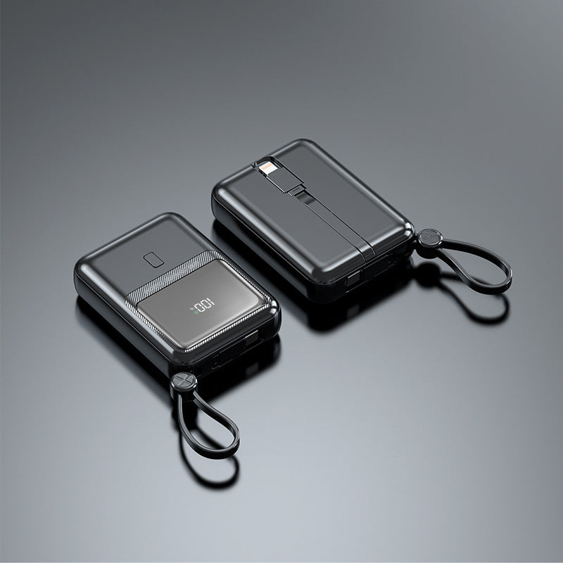 Kompakte Powerbank mit Integriertem Ladekabel und Digitaler Anzeige Brehn