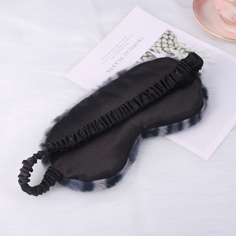 Damen nan luxuriöse Kunstfell Schlafmaske mit Leopardenmuster, extra weicher Polsterung und elastischem Komfortband Brehn