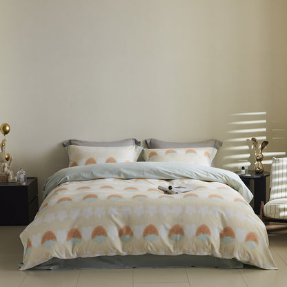 Ombre gestreiftes Baumwollsatin Bettbezug-Set
