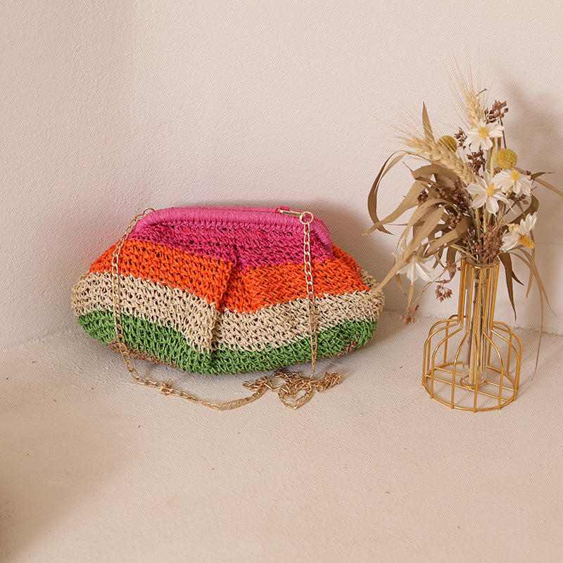 Damen Handgefertigte Clutch-Tasche mit hochwertigem Makramee Brehn