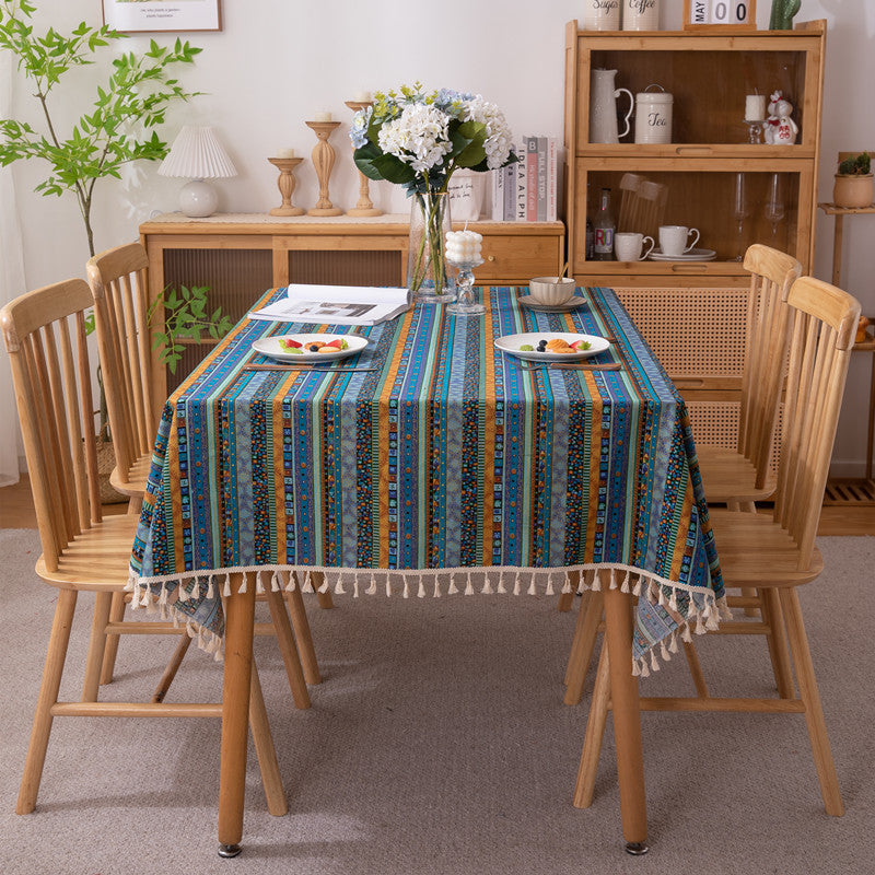 Lebhaftes Bohemian Fransen Tischdecke