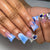 Künstlerisches Acryl Press-On Nagelset mit Edelsteinakzenten Brehn