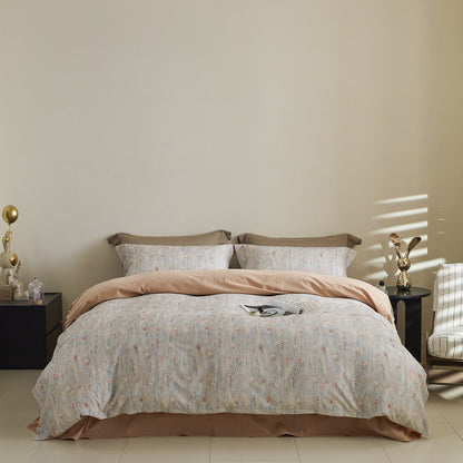 Ombre gestreiftes Baumwollsatin Bettbezug-Set