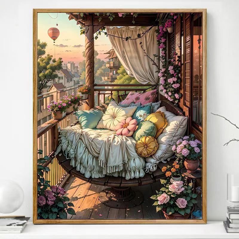 Gemütlicher Balkon Kunstdruck Brehn