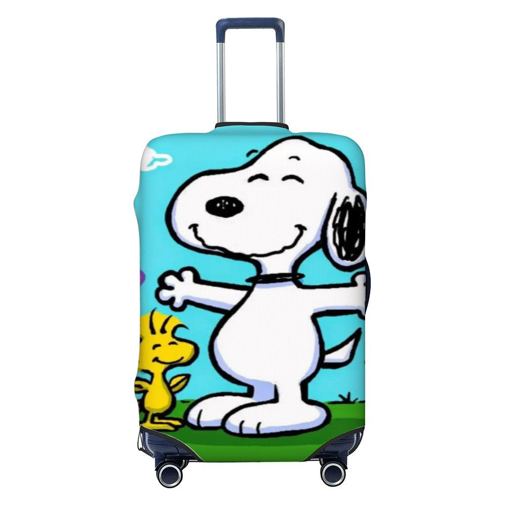 Unisex nan elastische Kofferhülle mit Snoopy Comicmotiv, dehnbarer Schutzbezug für Trolley mit vier Rollen Brehn