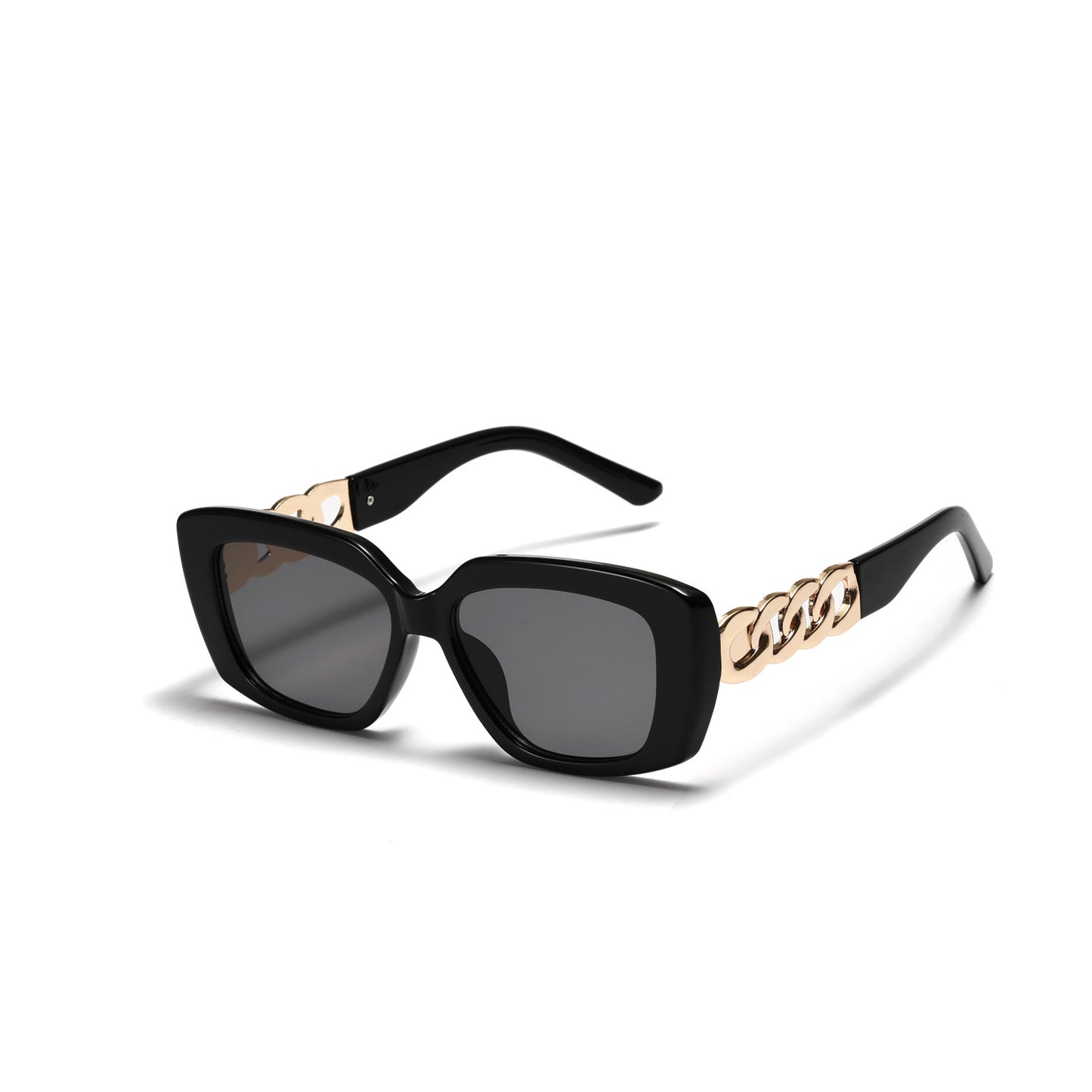 Damen elegante quadratische Sonnenbrille mit goldverziertem Rahmen Brehn