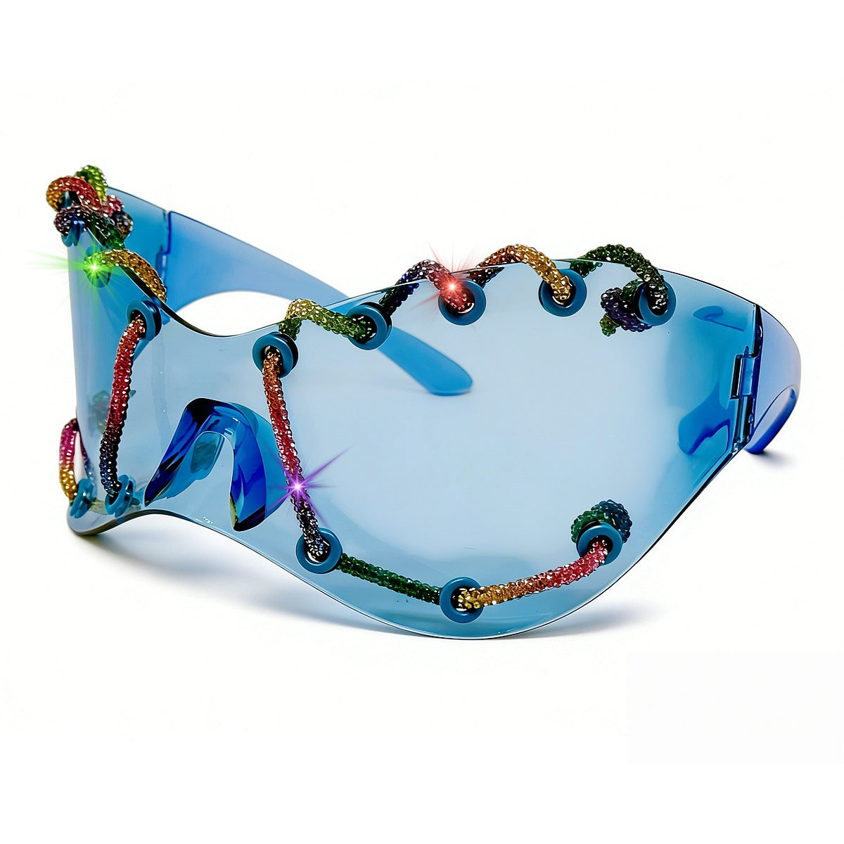 Damen extravagante Sonnenbrille mit einzigartigem Ketten-Design Brehn