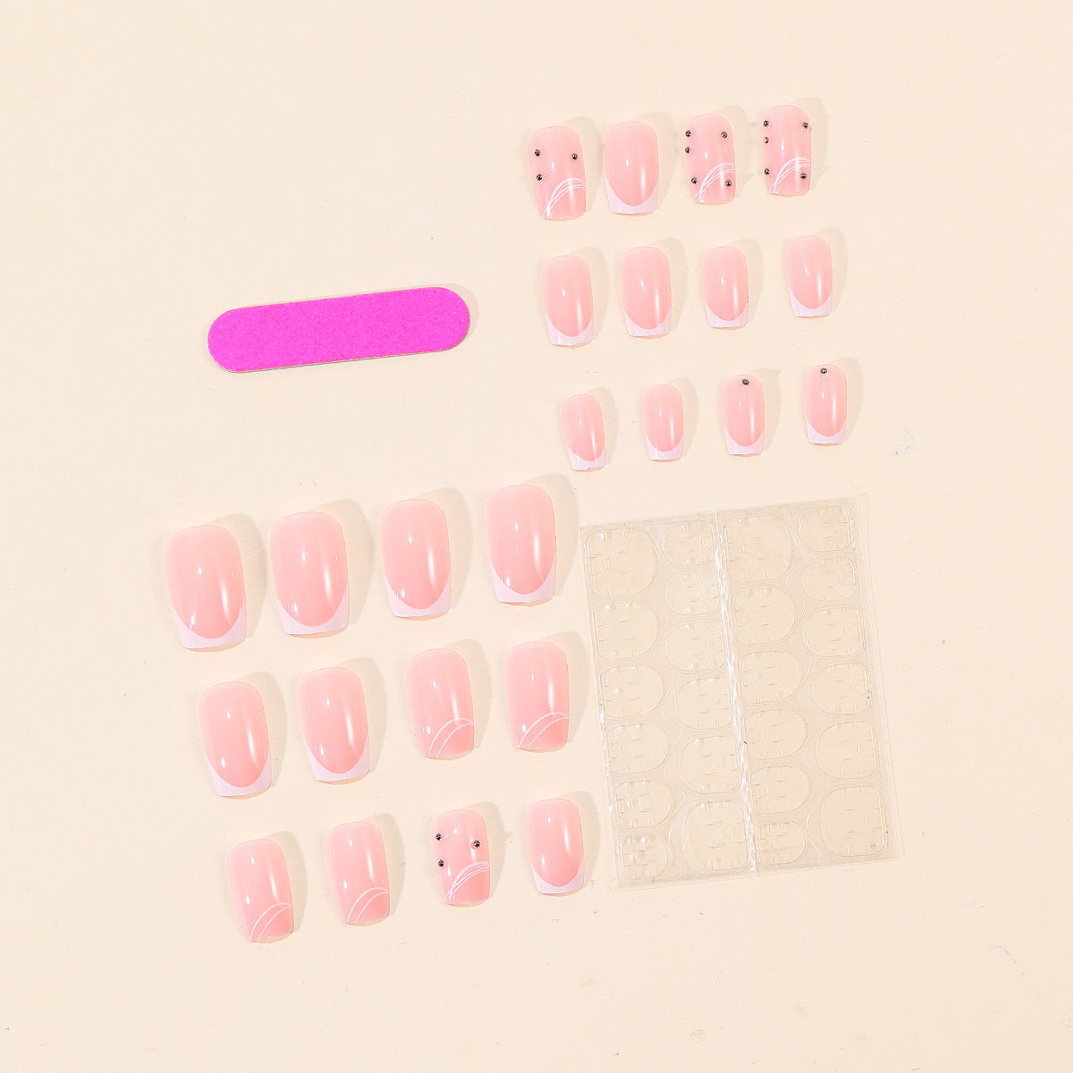 Elegantes French Tip Nagelkunst Set Brehn
