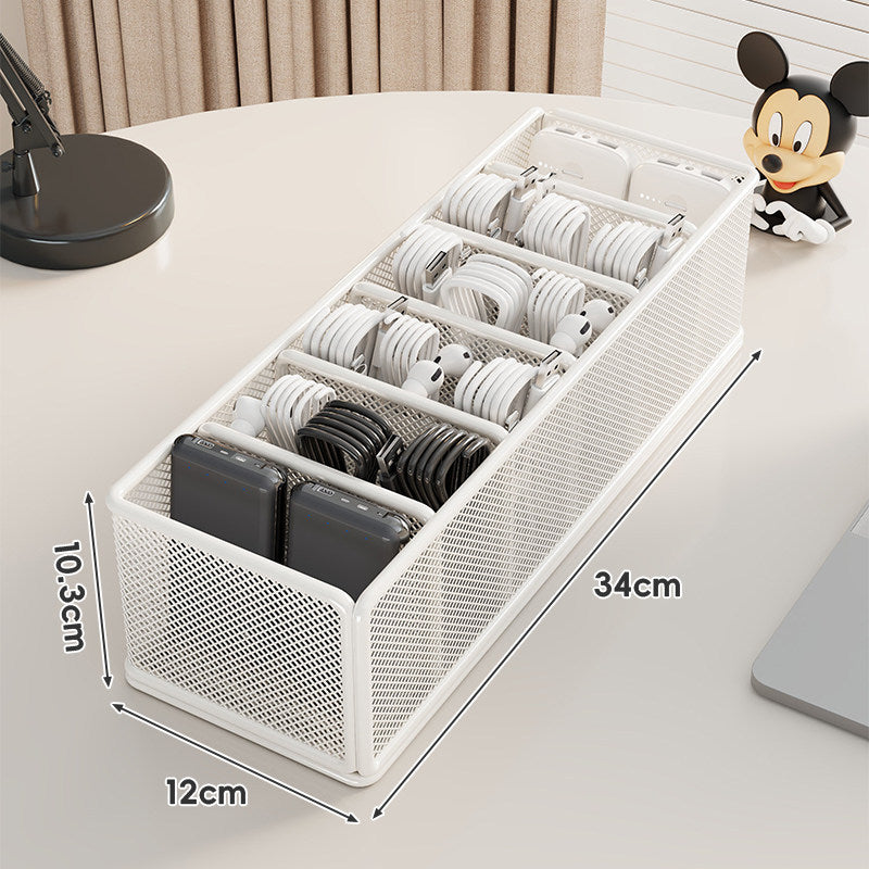 Mesh Multi-Compartment Tech-Zubehör- und Kabel-Organisator-Box
