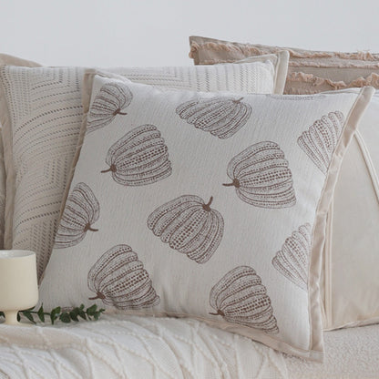 Dekorativer Jacquard-Kissenbezug mit Baum-Motiv und Samt-Paspel Brehn
