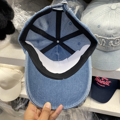 Unisex Distressed Denim Cap mit NYC Stickerei Brehn