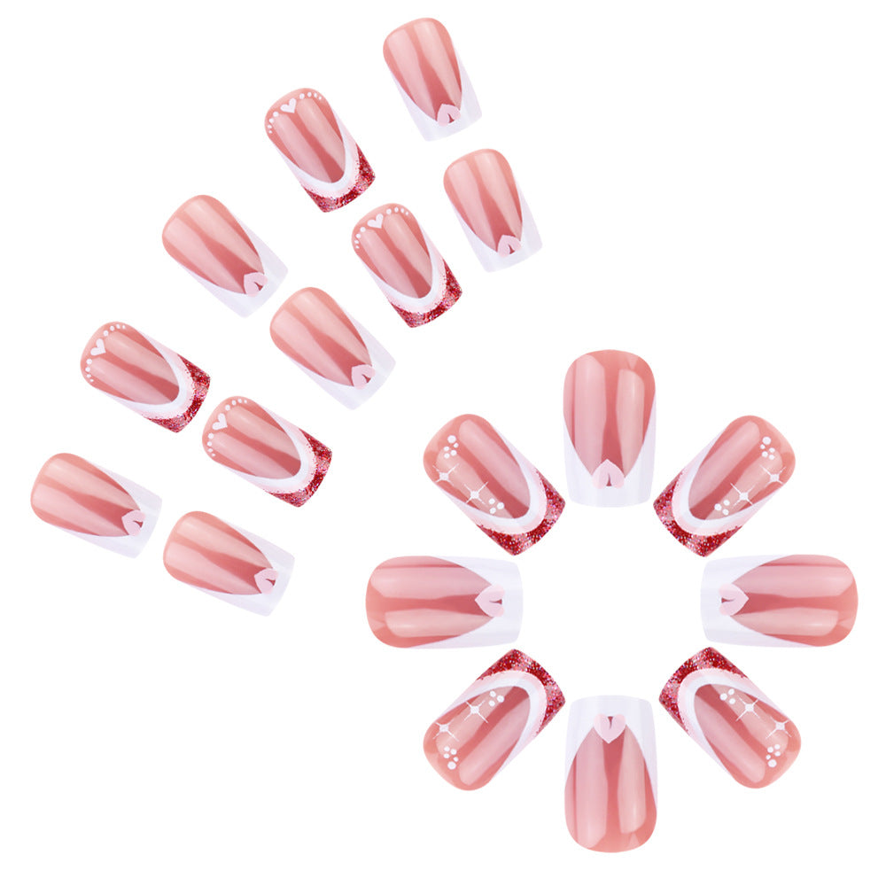 Elegantes French Tip Gel Nagel Set Brehn