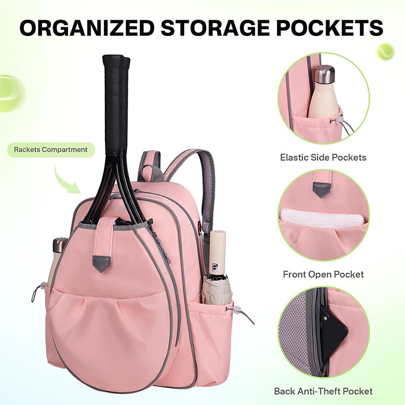 Sportlicher Tennis-Rucksack mit Speziellen Schläger- und Zubehörfächern Brehn