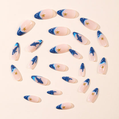 Künstlerische vom Ozean inspirierte Stiletto-Nagelkunst Brehn