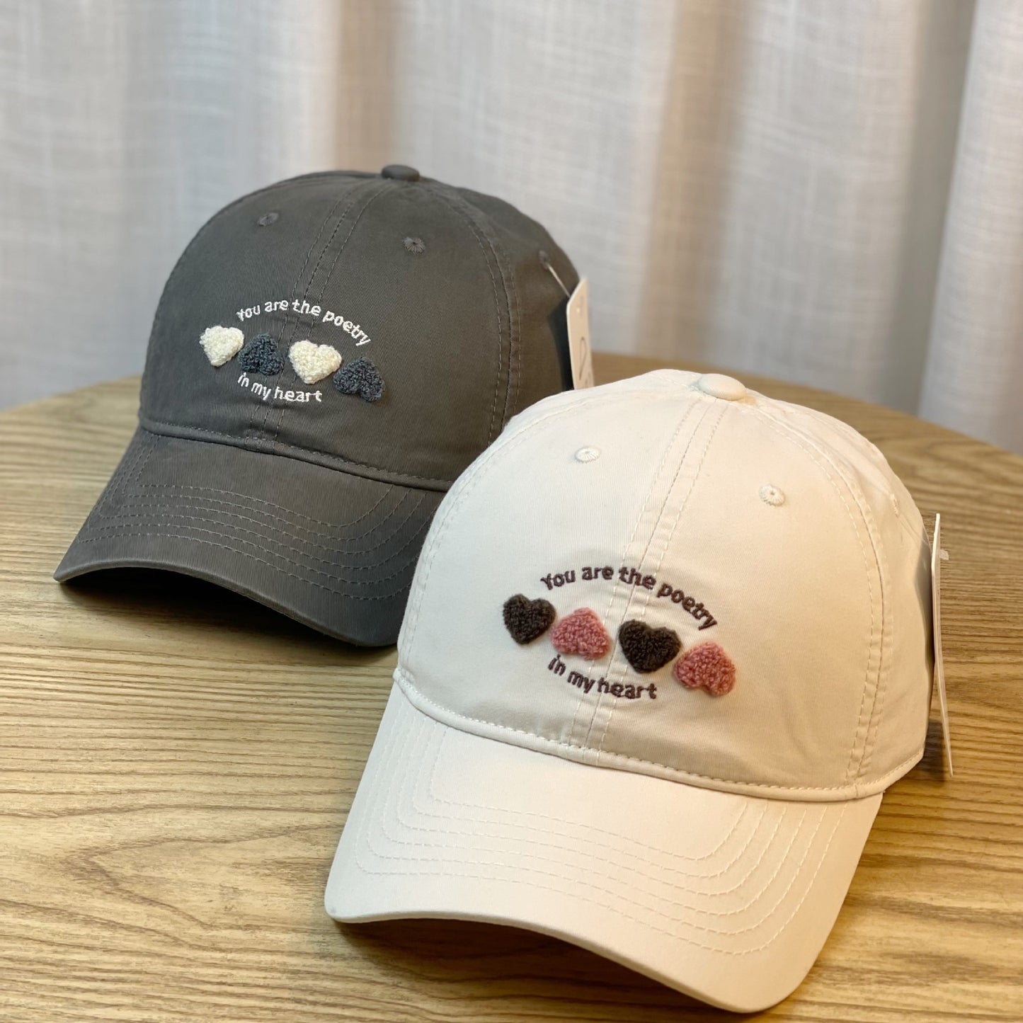 Damen bestickte Herzmotiv Baseballkappe Brehn